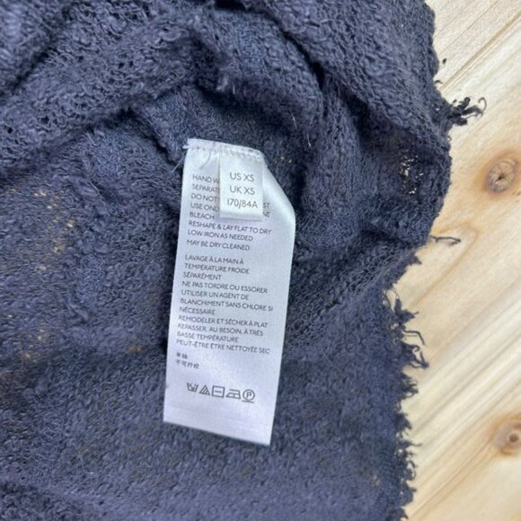 Free People Blouse Womens XS Gray Ocean Air Hacci We The Free Long Sleeve Shirt - Picture 3 of 6